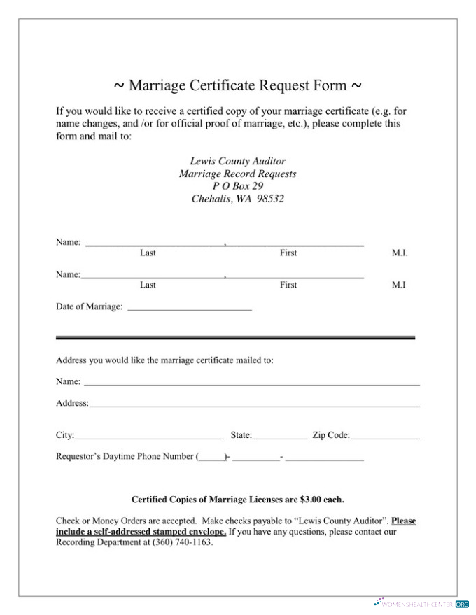 Download USA Chehalis county marriage certificate Photoshop template